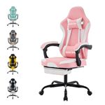 SUKIDA Gamers Choice Gaming Chairs Gaming Chairs for Adults 300lbs, Ergonomic Gamer Gamingchairs with Footrest Cool Pc Computer Comfy Leather Swivel Recliner Adjustable Backrest Massage Lumbar, Pink