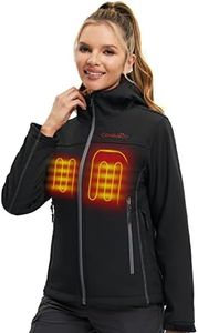 CONQUECO Women's Heated Jacket Slim Fit Electric Hoodie Jacket in Winter (Black, M)
