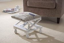 Finepoint Mutli Position footstool with Modern designed padded lid, Colour Option (White)