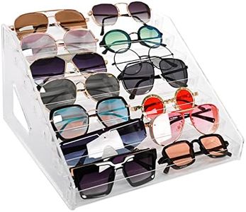 LoengMax Sunglasses Organizer - Clear Eyeglasses Display stand - Eyeglasses Storage - For Glasses Tabletop Holder Stand(7 Layer)