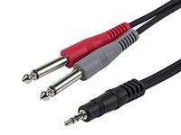 Monoprice 1/8 Inch TRS Male to Dual 1/4 Inch TS Male Cable - 5 Feet- Black | Connect Your IPod, IPhone, Android SmartphoneTo Pro Audio Gear