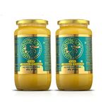 GirOrganic A2 Gir Cow Ghee 1L – Premium Bilona Churned A2 Desi Cow Ghee, Grass-Fed & Cultured Traditional Vedic, Pure Organic Desi Ghee in Glass Bottle, Rich Aroma & Natural Taste (Pack of 2)