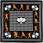 EVERY-VILLE Where EVERYone is Welcome Pickleball Themed Bandana – 100% Soft Cotton, 22x22 inches, Double-Sided Print, 1 Pack, Black Orange White - Gift for Pickleball Lovers