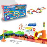 Mirana Block Rider Toy Train Set with Colorful & Multiple Track Layout, USB Rechargeable Type-C Engine, Various Sound Modes - Vande Bharat, Rajdhani, Delhi Metro, Kids 2-8 Years (Advanced - 131 Pcs)