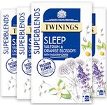 Twinings Superblends Sleep Tea - Valerian Root & Orange Blossom Herbal Tea Infusion with Passionflower & Lavender - Sleep Tea, 80 Biodegradable Tea Bags