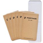 Portage Kraft Cover Tactical Sized Pocket Notepad - Top Bound Notebook with Lined Paper Lies Flat in Pocket - 2.8" x 4.6" - 64 Pages (6 Pack)