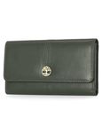 Timberland Women's Leather RFID Flap Wallet Clutch Organizer Wallet, Grape Leaf, One Size