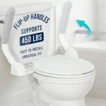 Vive Toilet Safety Rail with Flip-Up Handles - 450 lb Capacity Senior Safety Frame for Elderly & Disabled - Handicap Grab Bar Riser Stand Assist with Arms for Bathroom Assistance & Raised Toilets