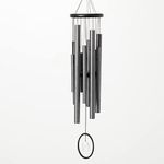 Woodstock Chimes Signature Collection, Chimes of Crystal Silence Medium (27'') Antique Silver Wind Chimes for Outdoor, Patio, Home or Garden Decor (SLCAS)