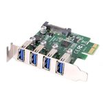 Chenyang Low Profile 4 Ports PCI-E to USB 3.0 Hub Pci Express Expansion Card Adapter 5Gbps For Motherboard Low Profile Bracket