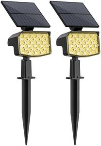 NACINIC Solar Spot Lights Outdoor Garden 27 LED 3500k Solar Garden Lights Landscape Spotlights Ip65 Waterproof 3 Modes Warm Light Wall Light Solar Lights Outdoor for Yard Pathway Driveway(2pcs)