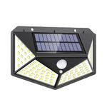 VARNITYA Solar Lights Outdoor motion sensor light For Home Garden Waterproof Solar Lamp Lights For Wall Decks (ABS, Charcoal Black)