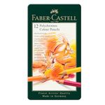 Faber-Castell Tin Of 12 Polychromos Blendable, Lightfast Drawing And Colouring Pencils For Artists, Beginners, Professionals, Students, Crafts, Colouring Books, Artwork, Soft Waterproof Oil Chalk Lead