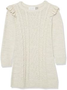 The Children's Place Baby Girls Sweater Dress, White Cable Knit, 5