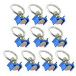 DASBET L-Track Fitting 10 Pack Single Stud Tie Down Fittings with Round Ring for Logistic Installation Airline Track