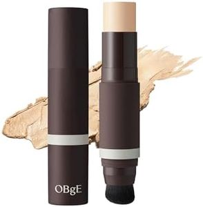 OBgE Natural Cover Foundation Stick #21 Ivory (13g) | Korean Full-Coverage Makeup with SPF50+ PA++++ | Built-in Brush, Pore & Blemish Cover, 24HR Long-Lasting | For All Skin Types