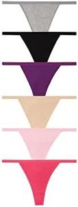 Nabtos Sexy Women's Underwear Cotton Panties Thongs G String T-Back Lingerie (Pack of 6) (3X/10, 6 multi colors)