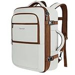 Travel Bags for Women Carry on,Large Travel Backpack Airline Approved, Expandable Weekender Daypack Overnight Suitcase Backpack, Rucksack Luggage for International Flight Traveling Hiking, Beige