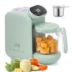 Chefhandy Baby Food Maker, 5 in 1 Baby Food Processor with Stainless Steel Steam Basket, Food Puree Maker with Steamer, Blender, Bottle Warmer Function, Auto Cooking & Grinding, Touchscreen (Green)