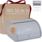 FINESSY Modern Metal Bread Box for Kitchen Countertop, Stainless Steel Bread Boxes for Kitchen Counter, Breadbox for Kitchen Countertop, Bread Holder for Kitchen Counter Bin, Roll Top Bread Box