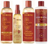 Creme of Nature Argan Oil Sulfate-Free Moisture & Shine Shampoo 354ml, Intensive Conditioning Treatment 354ml, Strength & Shine Leave-in Conditioner 250ml, Curl Activator Creme 354ml COMBO