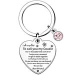 HULALA Cousin Gifts For Women Girls Cousin Friendship Keyring Key Ring Keychain Birthday Christmas I Am So Proud To Call You My Cousin