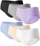BAMBOO COOL Teen Girls Seamless Underwear Soft Stretchy Tagless Panties Moisture-Wicking Breathable Briefs 7-16 Years 6 Pack