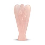 Reiki Crystal Products Rose Quartz Angel, Rose Quartz Angel Statues, Natural Crystal Stone Angel Size 7.6 cm (3 inch)