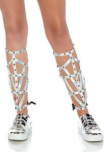 Leg Avenue Women's Fashion Costume Festival Iridescent, Silver Shin Guard, O/S