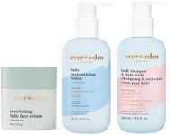 Evereden Nourishing Baby Face Cream 1.7 oz. and Baby Bathtime DUO: Baby Lotion for Newborn and 2-in-1 Newborn Shampoo and Body Wash | Clean Baby Care | Non-toxic and Fragrance Free | Clean Ingredients