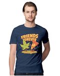 Heybroh Men's Regular Fit T-Shirt Friends Forever 100% Cotton T-Shirt (Navy Blue; XXXX-Large)