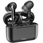 TOZO NC2 Hybrid Active Noise Cancelling Wireless Earbuds, in-Ear Detection Headphones, IPX6 Waterproof Bluetooth 5.3 Stereo Earphones, Immersive Sound Premium Deep Bass Headset Matte Black