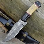 Grace Knives Hunting Damascus Steel Handmade Knife Bowie Knife 10" With Leather Sheath G-548 BH