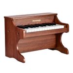 JUYOUNGA Kids Piano Keyboard Toys, Wood 25 Keys Digital Piano for Kids, Musical Educational Instrument Educational Toy, Birthday Chirstmas Gifts for Boys Girls Children Beginner (Walnut)