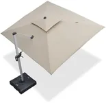 PURPLE LEAF 9' X 11' Patio Umbrella Outdoor Rectangle Umbrella Large Cantilever Umbrella Windproof Offset Heavy Duty Sun for Garden Deck Pool Patio, Beige