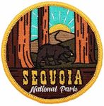 Hike and Draw Sequoia National Park Iron-on Embroidery Patch Green 3inchH x 3inchW