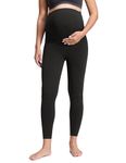 CRZ YOGA Women's Butterluxe 25" Maternity Leggings - Over Bump Workout Leggings Pregnancy Soft Belly Support Yoga Pants Black 14