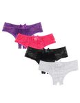 ohmydear Lace French Knickers for Women Multipack Plus Size Cheeky Panties Stretchy Bikini Briefs Ladies Hipster Underwear Sexy Frilly Thong Uk 8-10 Multicolor