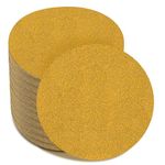 6 Inch - No Hole Hook and Loop Sanding Discs 60 Grit, Random Orbital Sandpaper for Automotive and Woodworking - 100 Pack