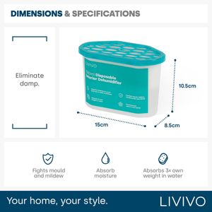 LIVIVO 10-Pack Dehumidifiers, 500ml Moisture Absorbers