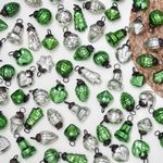 Green Silver Christmas Ornaments -50 Pieces- Vintage Christmas Decorations- Green Silver Christmas Tree Ornaments- Green Silver Christmas Tree Decorations-Mini Ornaments- Green Silver Christmas Balls