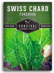 Survival Garden Seeds - Fordhook Swiss Chard Seed for Planting - Packet with Instructions to Plant and Grow Delicious Leafy Greens in Your Home Vegetable Garden - Non-GMO Heirloom Variety