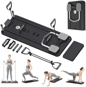 Extralink Pilates Board – Klappbarer Pilates Reformer für Zuhause, Multifunktional, Bauchtrainer mit Widerstandsbändern, Automatischer Rückprall, LCD Timer & Handyhalterung, Kompakt & Stabil, Schwarz