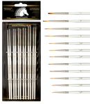 Detail Paint Brush Set - 12 Miniature Brushes for Fine Detailing & Art Painting - Acrylic, Watercolor, Gouache, Oil - Models, Airplane Kits, Ink, Warhammer 40k - Artist Quality Supplies by MyArtscape