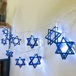 Hanukkah Decorations Blue Star String Lights Battery Powered Chanukah Festive Lights Star of David Décor Fairy Lights for Jewish Holiday Wedding Parties Bedroom Decoration (3m/20led, Star)