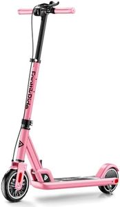 FanttikRide T9 Electric Scooter for Kids 4.3-5.6 ft, 7/10/12 MPH, LED Battery Level, Height Adjustable and Foldable, Electric Scooter for Kids, for Teenager and Kids, Up to 40 mins,Pink