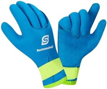 Summshall Kids 3mm Neoprene Gloves, Thermal Anti-Slip Swim Gloves UV50+ Keep Warm for Diving Kayaking Snorkeling Water Sports