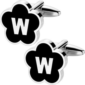 XXKOTWA Initail Cuff Links for Mens French Cuff Drsee Shirts,26 Alphabet Stainless Steel Cufflinks for Men, Business Wedding Shirts W Letter