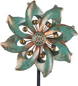 DREAMYSOUL Outdoor Wind Spinner 37 Inch, Metal Garden Wind Sculpture Bronze Wind Spinners for Patio Yard Lawn Decor