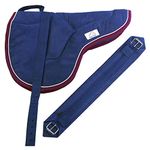 Best Friend Eastern Style Bareback Saddle Pad, Navy/Maroon, Horse Size